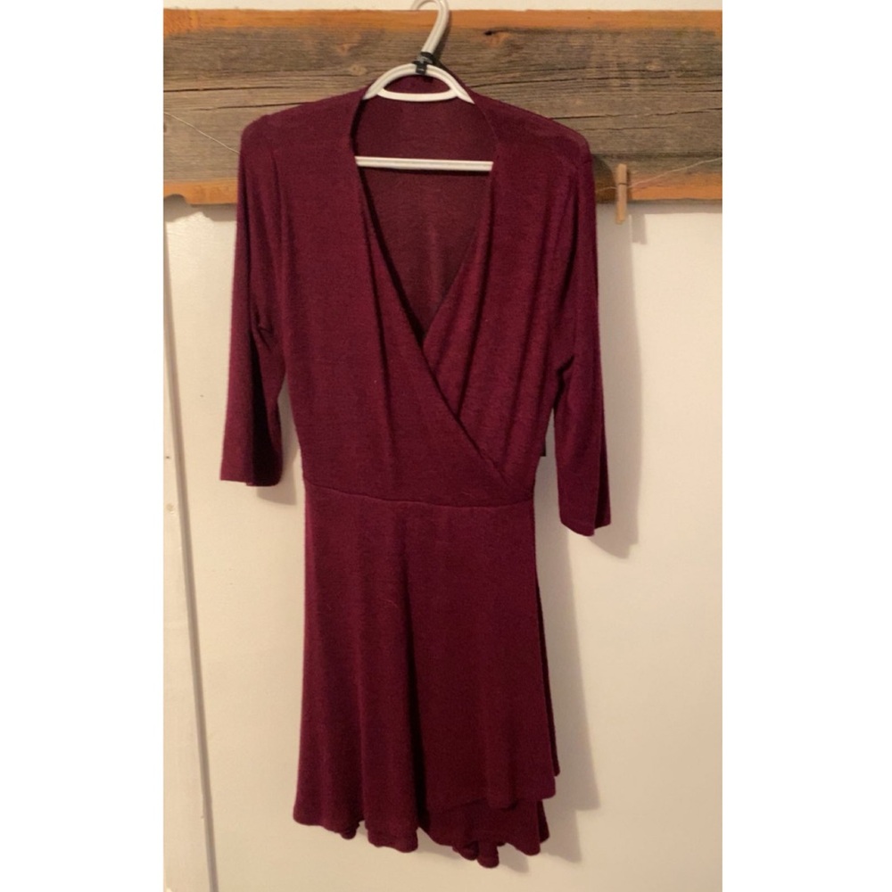 Eclipse Elegant Burgundy Wrap Dress